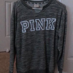 pink oversized sweater, xs, heather gray.
